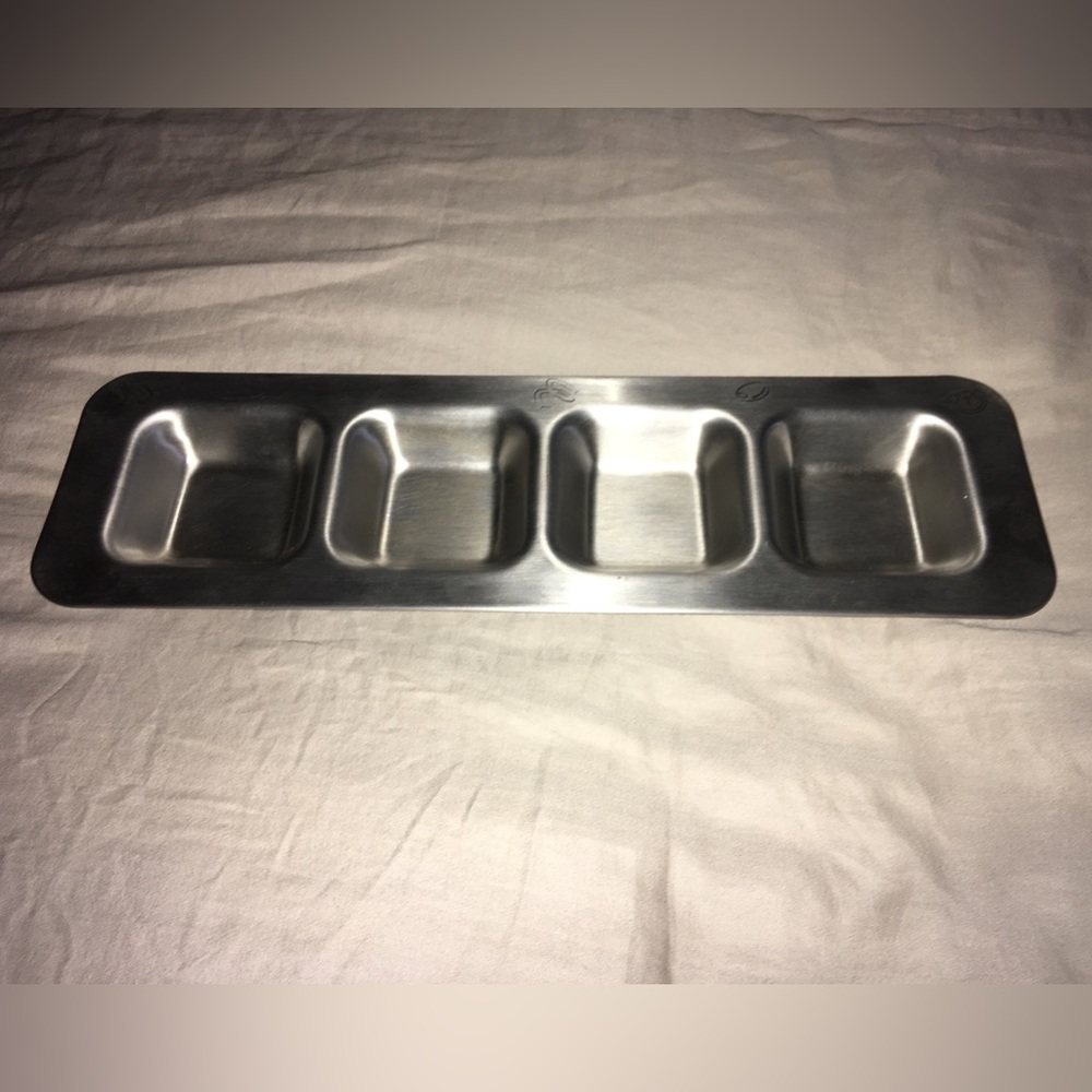4 compartment cocktail serving tray Stainless Steel AMCO